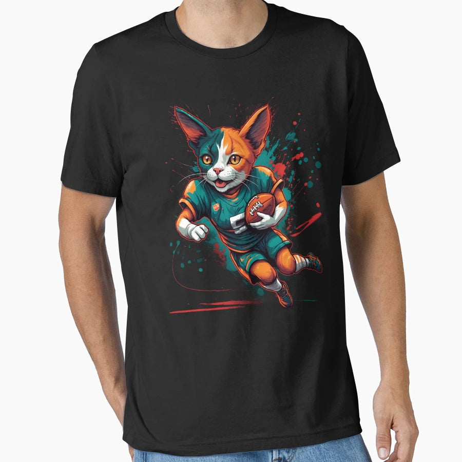 Shorthair Calico Cat Playing T-Shirt - Custom Art Print for Adults - T-Shirt, Sweatshirt, Hoodie