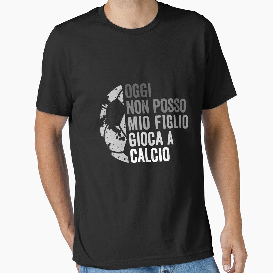 Oggi Non Posso Mio Figlio Gioca A Calcio by pkk72 - Adult & Kids T-Shirts, Sweatshirts & Hoodies apparel design preview 1