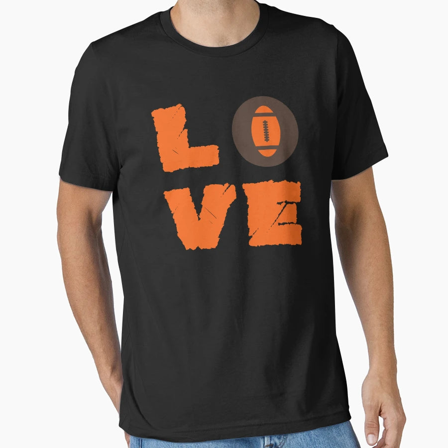 Love Football Bold Typography T-Shirt - Minimalist Print Unisex - T-Shirt, Sweatshirt, Hoodie