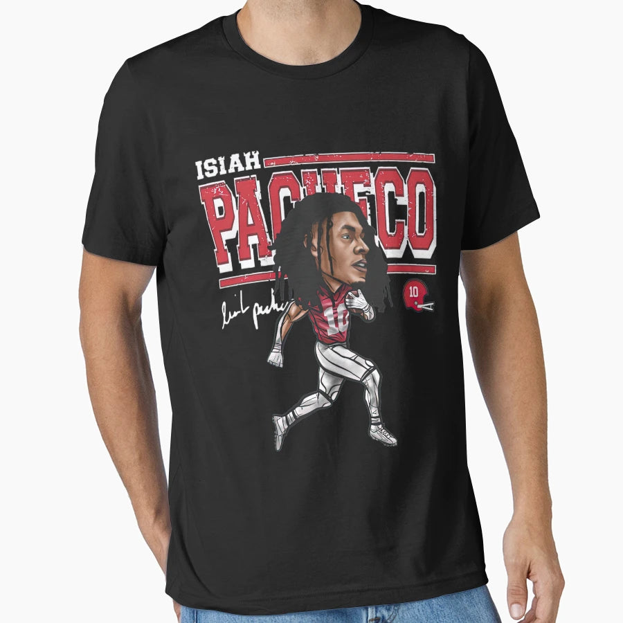 Isiah Pacheco Kansas City Cartoon T-Shirt - Custom Art Print Unisex - T-Shirt, Sweatshirt, Hoodie