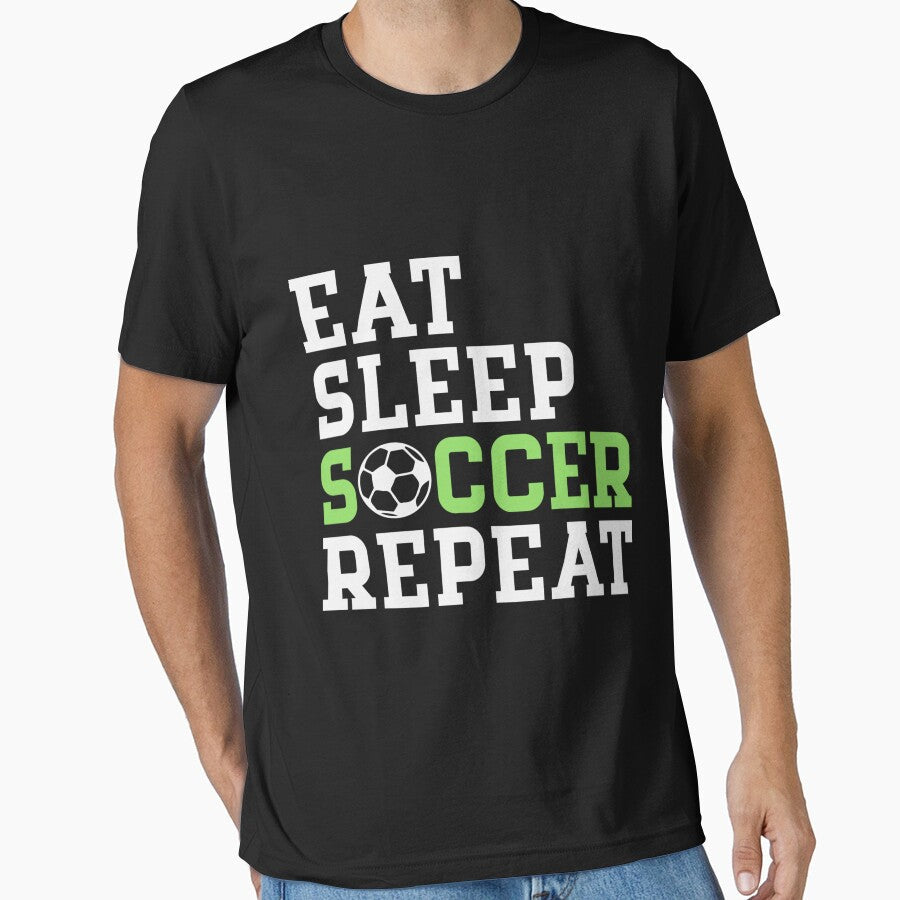 Eat Sleep Soccer Repeat Cool Player Gift Sticker by - Adult & Kids T-Shirts, Sweatshirts & Hoodies apparel design preview 1