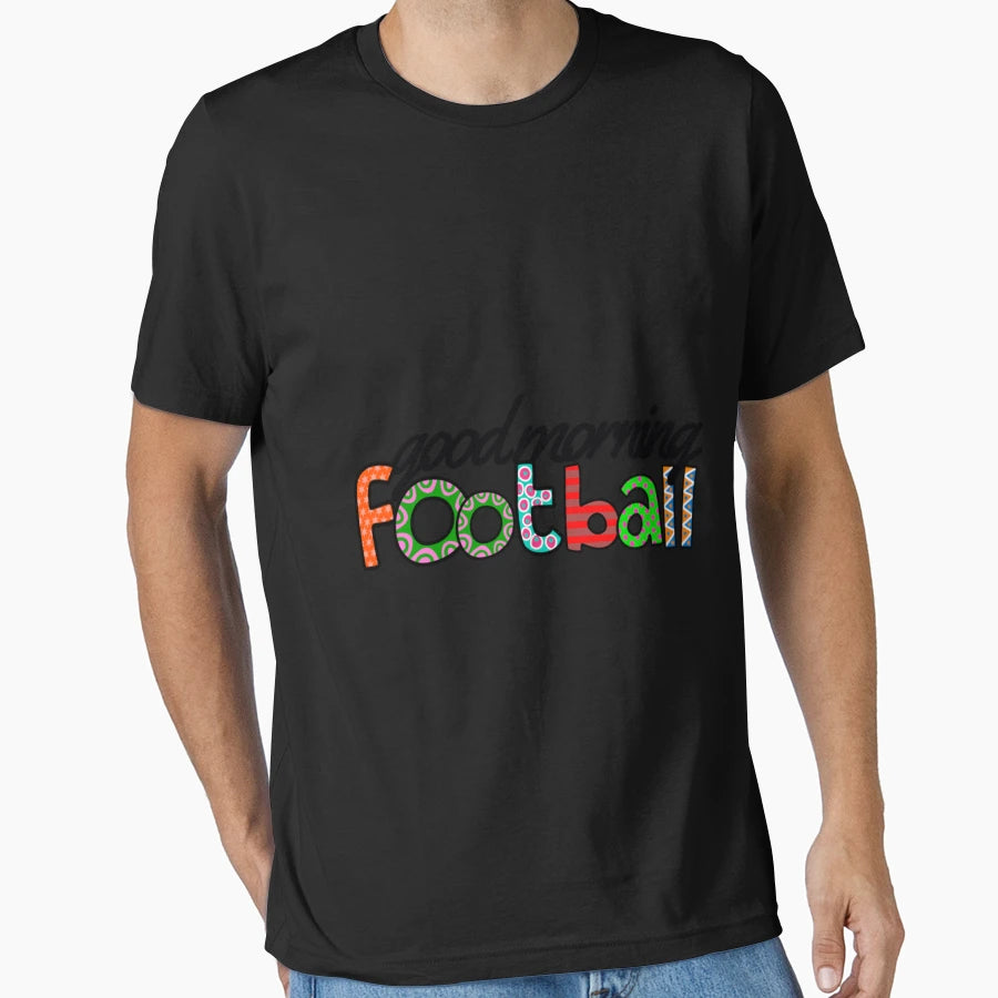 Goodmorning Football Doodle Typography T-Shirt - Unique Graphic for Adults - T-Shirt, Sweatshirt, Hoodie