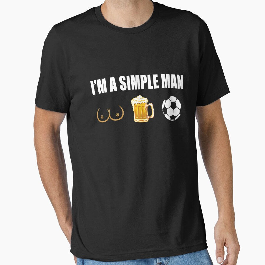 SOCCER, i am a simple man, funny sport, by Chapman88 - Adult & Kids T-Shirts, Sweatshirts & Hoodies apparel design preview 1