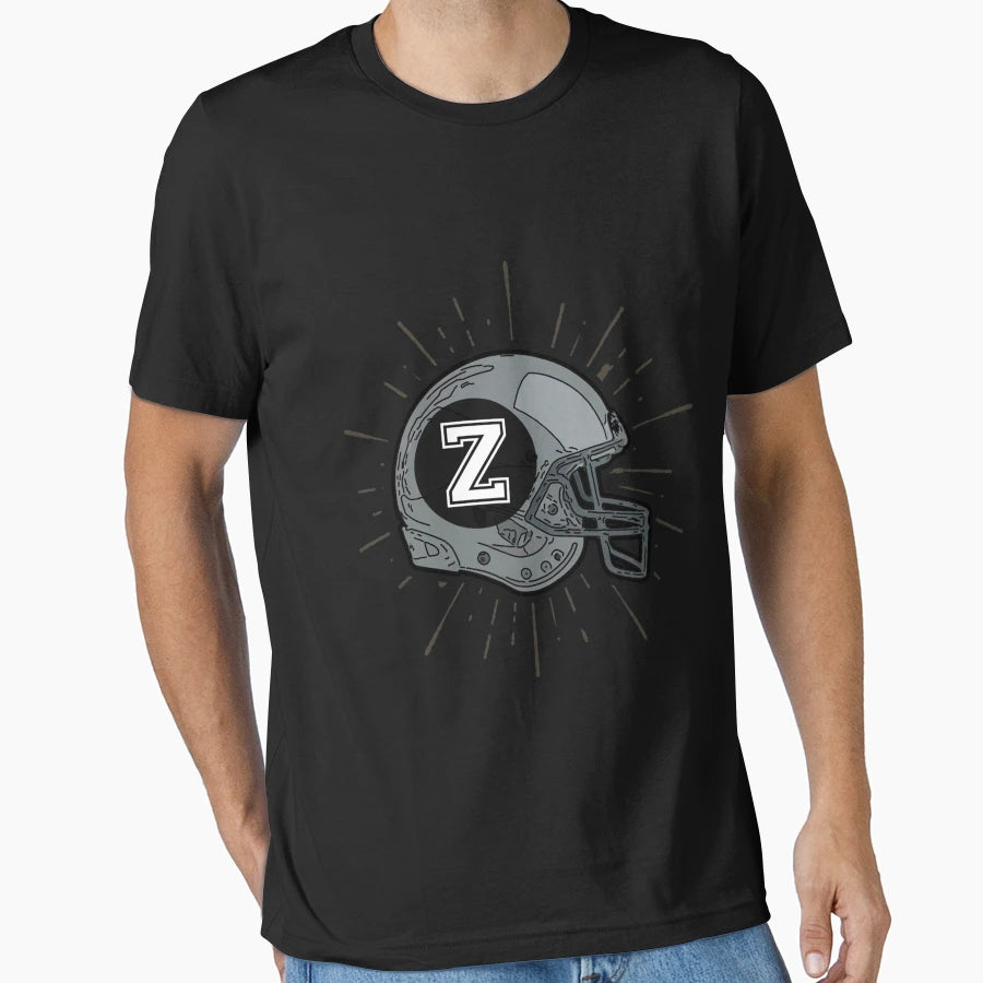 Monogram Z Football Helmet Sunburst T-Shirt - Minimalist Print Unisex - T-Shirt, Sweatshirt, Hoodie