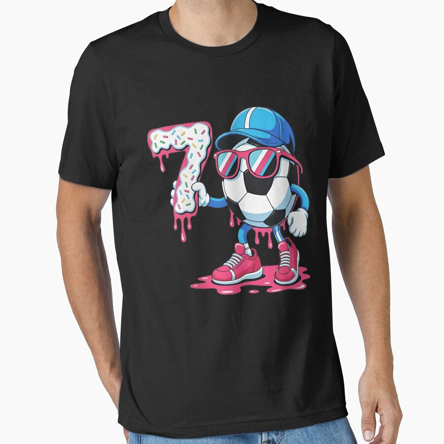 Cool Soccer 7th Birthday by LashondaGreen89 - Adult & Kids T-Shirts, Sweatshirts & Hoodies apparel design preview 1