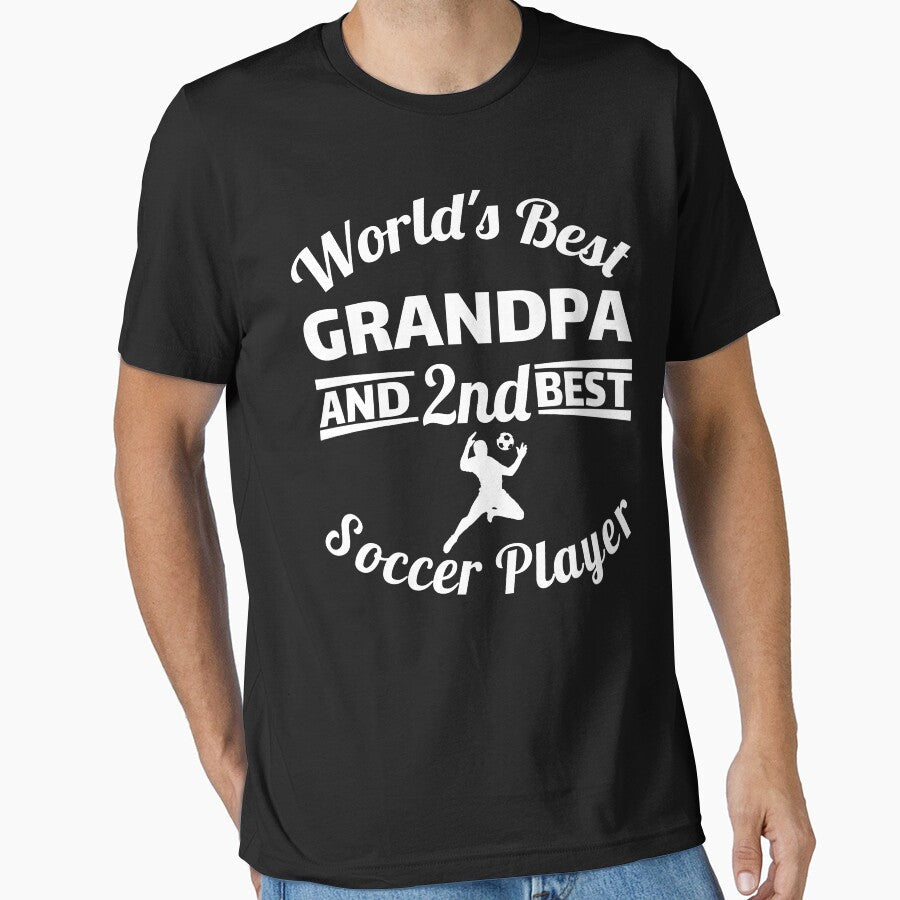 World's best grandpa and 2nd soccer player. For by - Adult & Kids T-Shirts, Sweatshirts & Hoodies apparel design preview 1