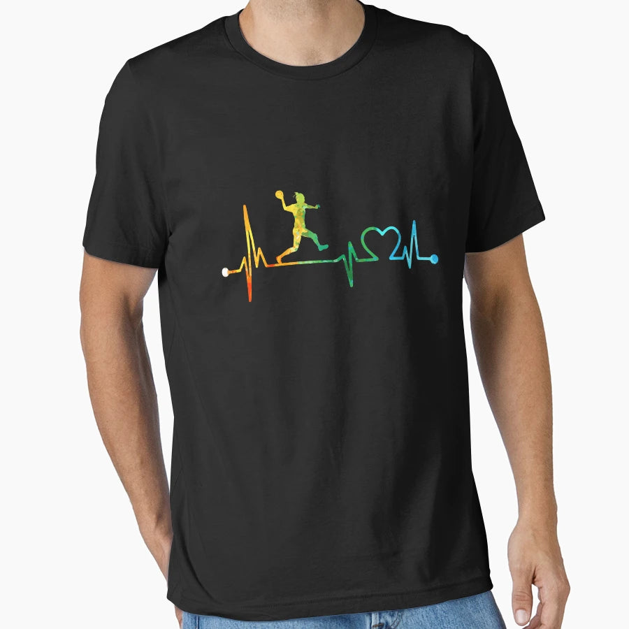 Handball Heartbeat Watercolor T-Shirt - Casual Everyday Wear Unisex - T-Shirt, Sweatshirt, Hoodie