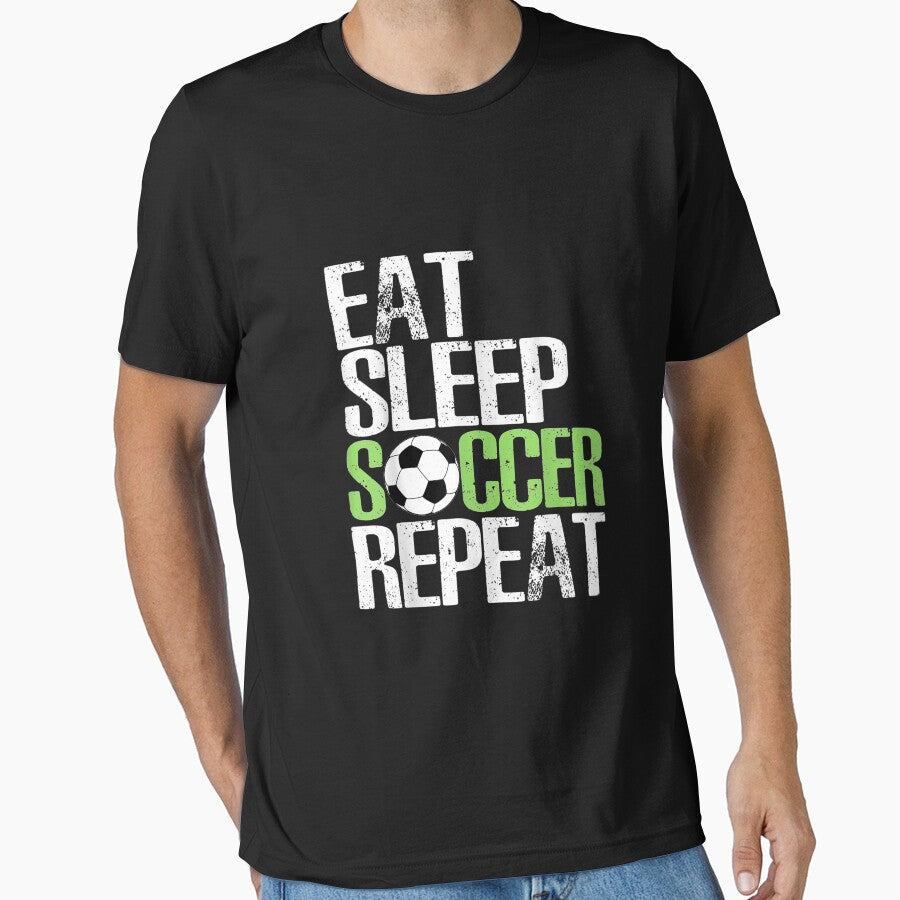 Eat Sleep Soccer Repea Cool Sport Player by - Adult & Kids T-Shirts, Sweatshirts & Hoodies apparel design preview 1