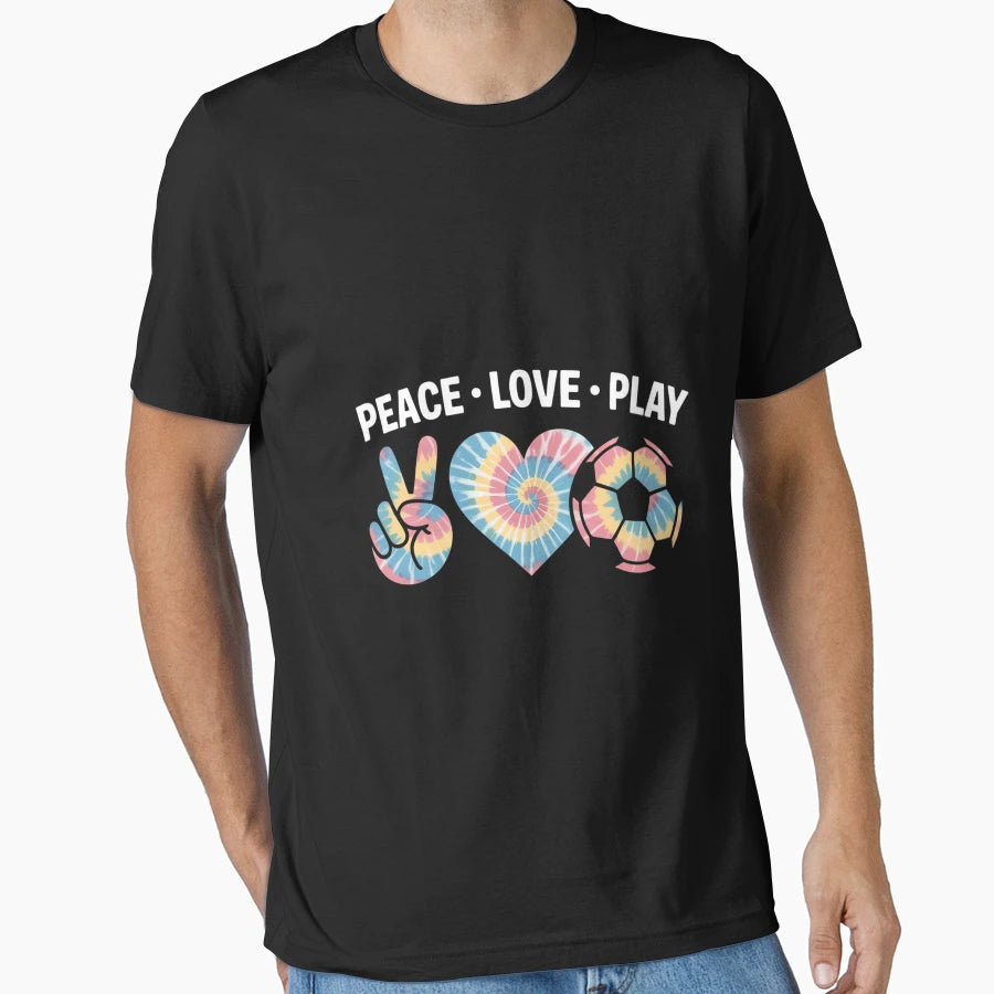 Peace Love Play Soccer Lovers T-Shirt - Fun Novelty Design for Adults - T-Shirt, Sweatshirt, Hoodie