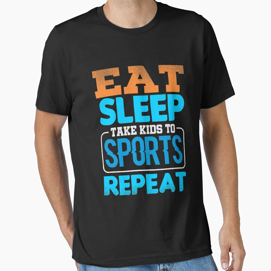 Eat Sleep Sports Repeat T-Shirt - Minimalist Print Men Women - T-Shirt, Sweatshirt, Hoodie