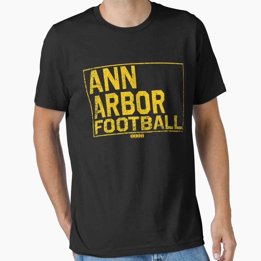 Ann Arbor Football College Town T-Shirt - Custom Art Print for Adults - T-Shirt, Sweatshirt, Hoodie