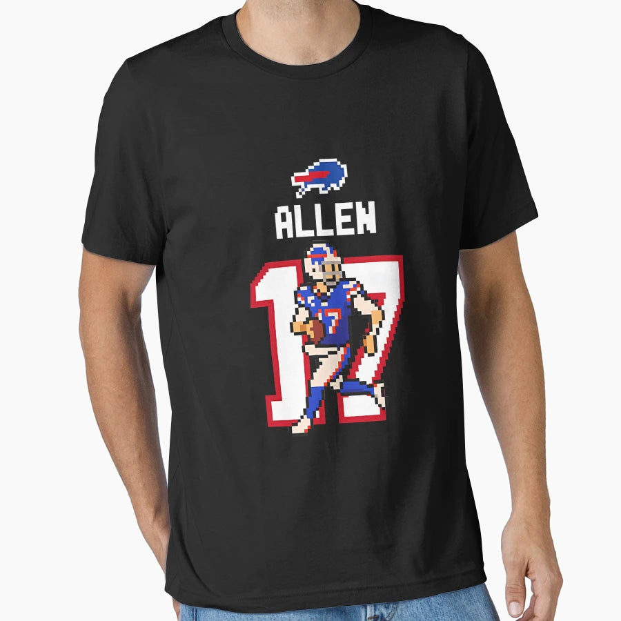 Josh Allens Football 8 Bit Game T-Shirt - Trendy Graphic Unisex - T-Shirt, Sweatshirt, Hoodie