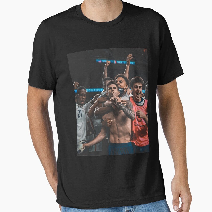 Pulisic Shh USMNT Soccer Classic .png by MariaWeber - Adult & Kids T-Shirts, Sweatshirts & Hoodies apparel design preview 1