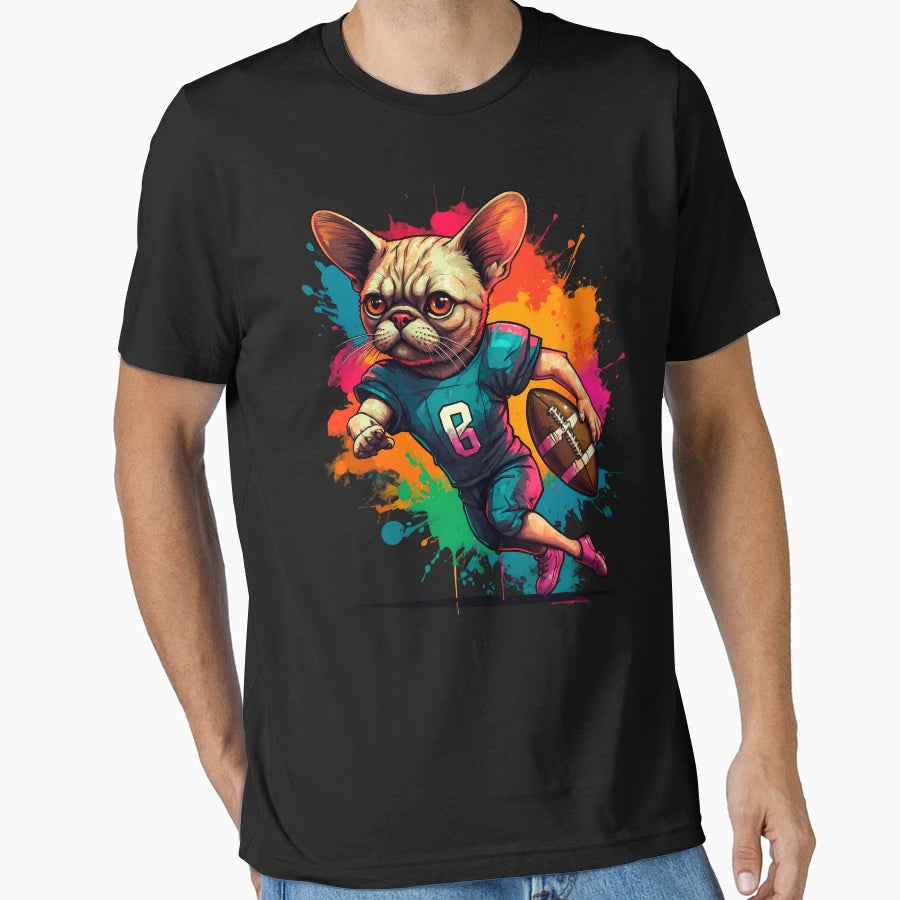 Grumpy Persian Cat Playing American T-Shirt - Novelty Apparel Unisex - T-Shirt, Sweatshirt, Hoodie