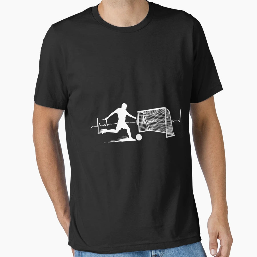 Soccer Player Heart Pulse Sport Football T-Shirt - Unique Graphic Unisex - T-Shirt, Sweatshirt, Hoodie