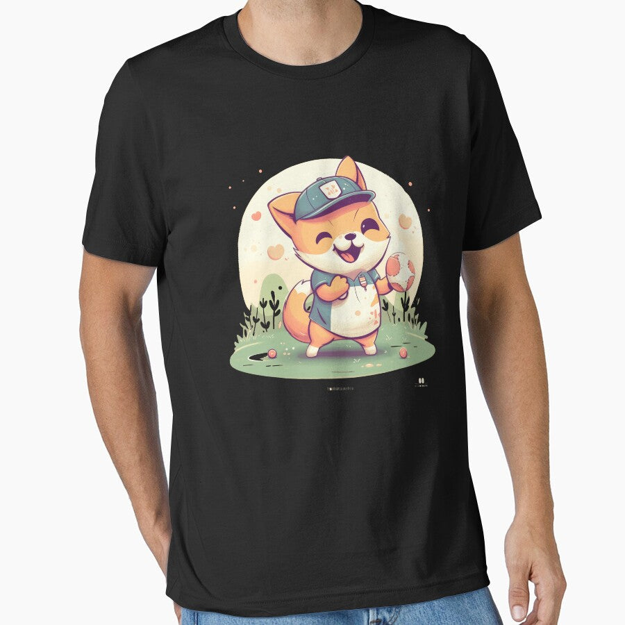 Japanese dog Shiba Inu sports handball soccer by - Adult & Kids T-Shirts, Sweatshirts & Hoodies apparel design preview 1