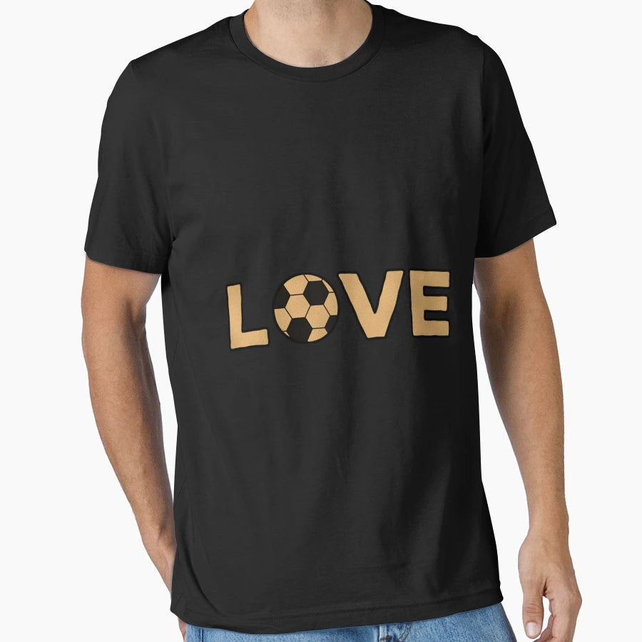 Gold Soccer Love T-Shirt - Trendy Graphic Men Women - T-Shirt, Sweatshirt, Hoodie