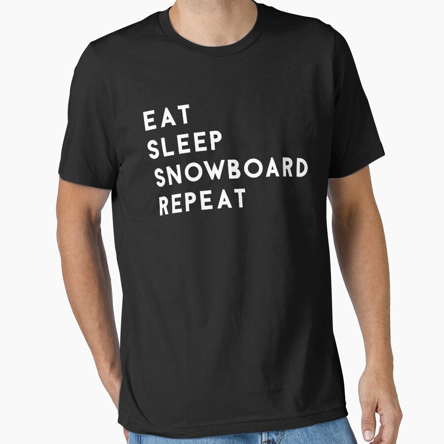 Eat Sleep Snowboard Repeat by hellafandom - Adult & Kids T-Shirts, Sweatshirts & Hoodies apparel design preview 1