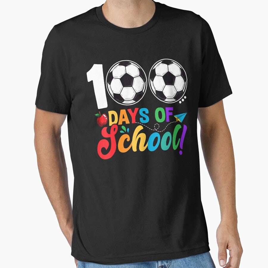 100 Days Of School Gift 100th Day Soccer Teacher by - Adult & Kids T-Shirts, Sweatshirts & Hoodies apparel design preview 1