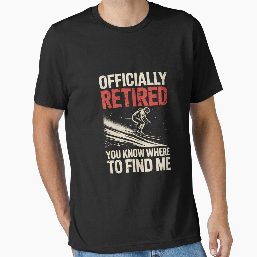 Retired Skier Retiring Ski Lovers Retirement Party - Adult & Kids T-Shirts, Sweatshirts & Hoodies apparel design preview 1