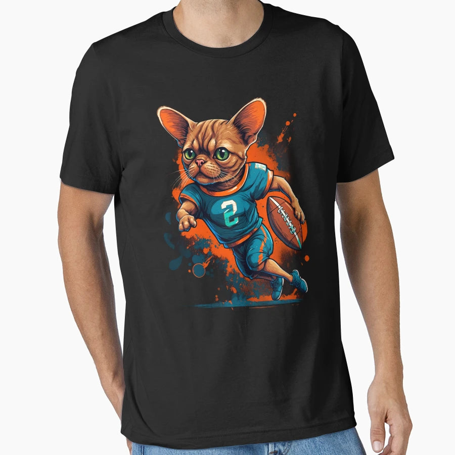 Grumpy Persian Cat Playing American T-Shirt - Streetwear Style for Adults - T-Shirt, Sweatshirt, Hoodie