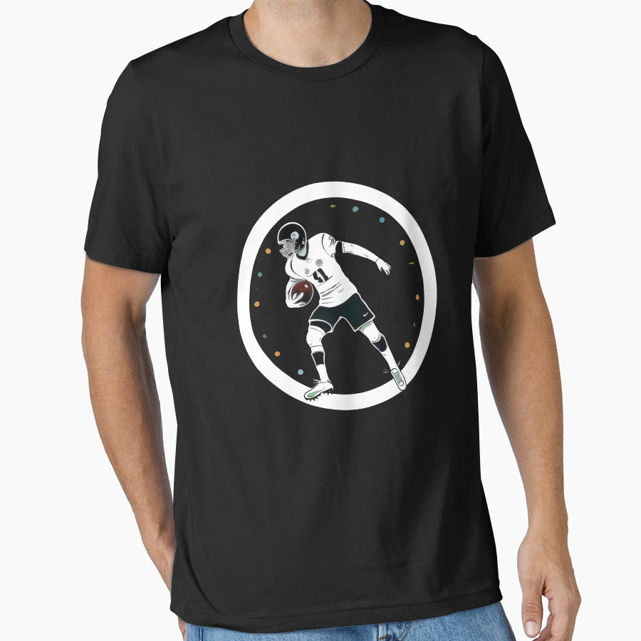 Dynamic Football Player Art Modern T-Shirt - Fun Novelty Design for Adults - T-Shirt, Sweatshirt, Hoodie