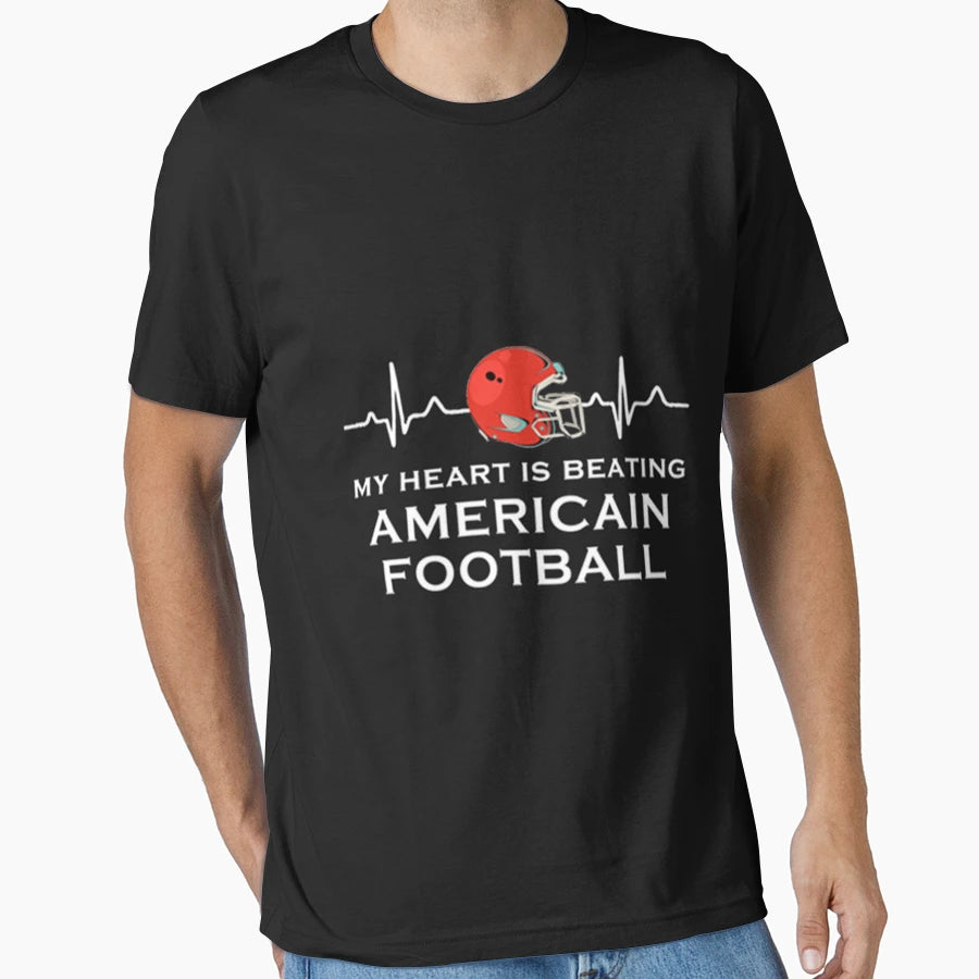 American Football My Heart Is Beating T-Shirt - Graphic Print Unisex - T-Shirt, Sweatshirt, Hoodie