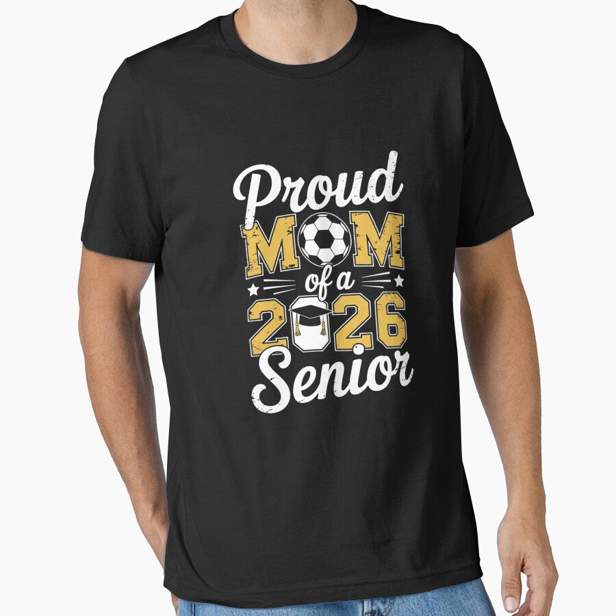 Proud Mom Of a 2026 Senior Soccer by lilLilaBatArt - Adult & Kids T-Shirts, Sweatshirts & Hoodies apparel design preview 1