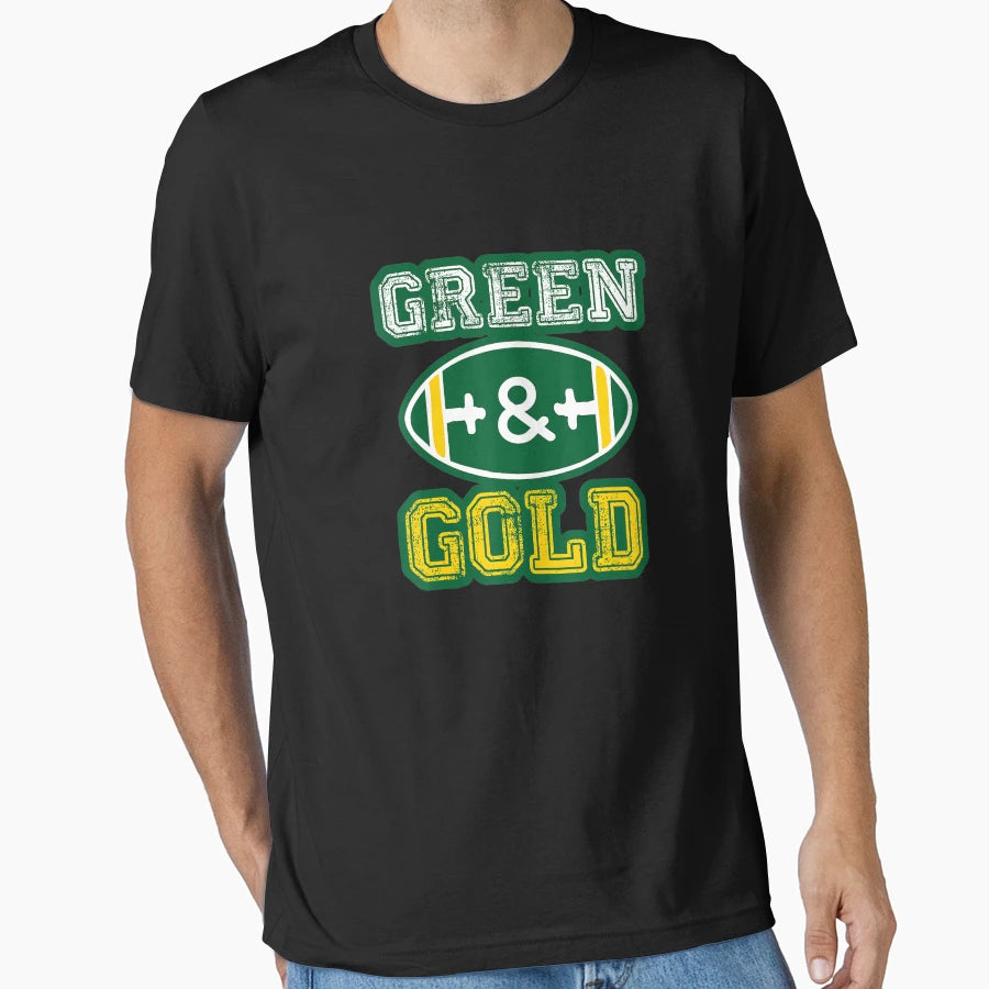 Green And Gold Green Bay Team Fan T-Shirt - Aesthetic Graphic Men Women - T-Shirt, Sweatshirt, Hoodie