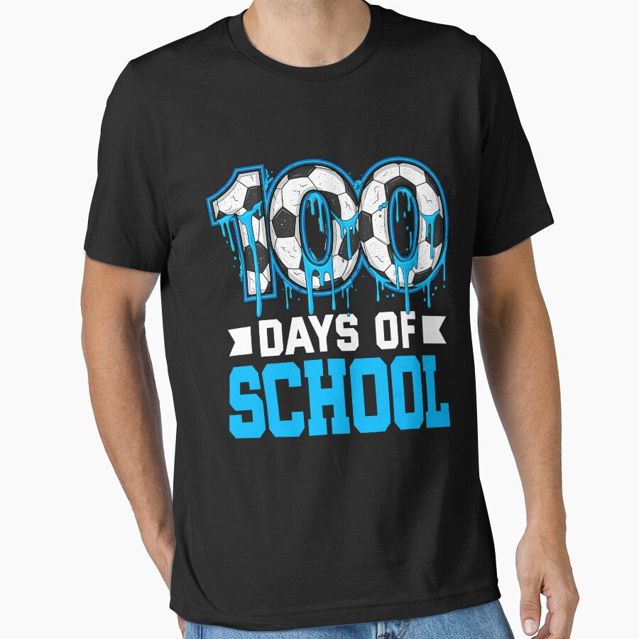100 Days of School Soccer Drip 100th Day Boys Kids by - Adult & Kids T-Shirts, Sweatshirts & Hoodies apparel design preview 1