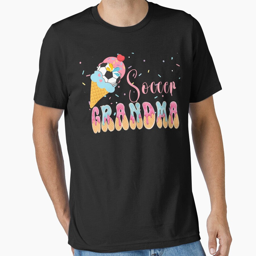 Cute Soccer Grandma Ice Cream by LarryMBrown - Adult & Kids T-Shirts, Sweatshirts & Hoodies apparel design preview 1