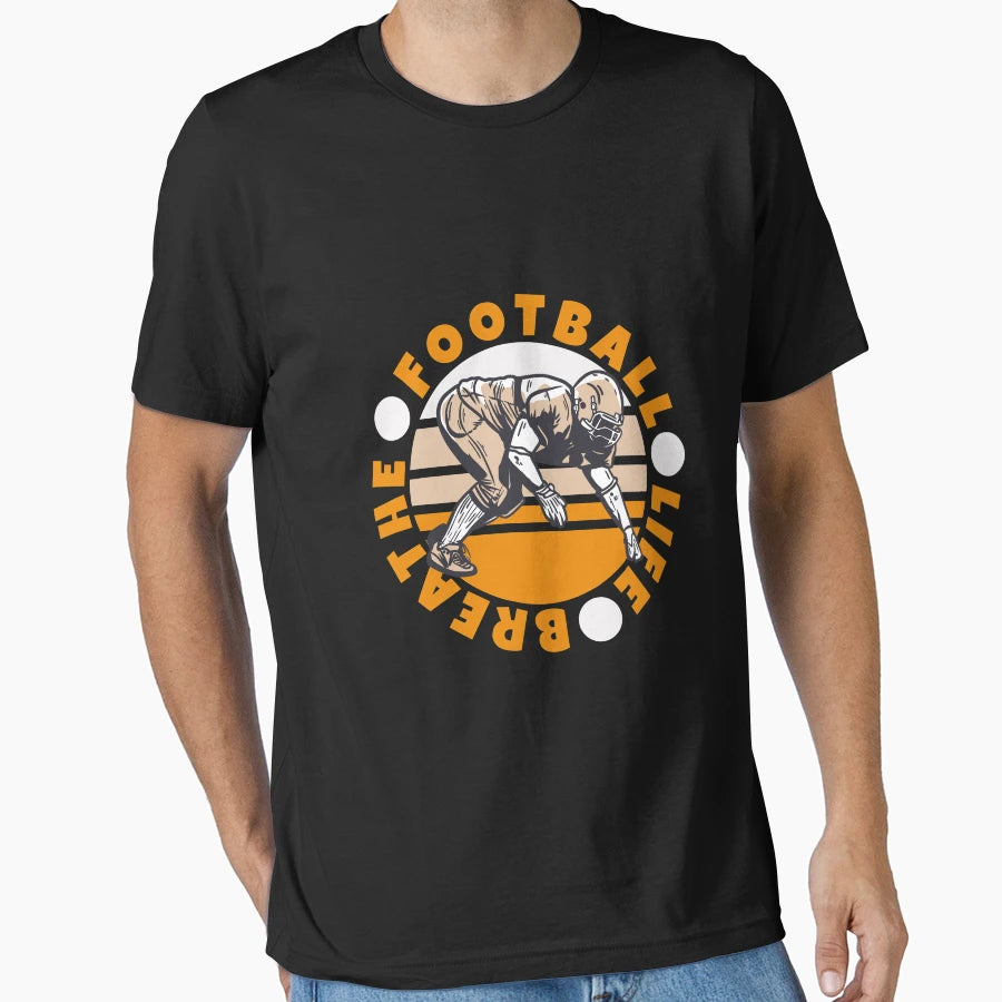 Football Life Repeat T-Shirt - Minimalist Print Men Women - T-Shirt, Sweatshirt, Hoodie