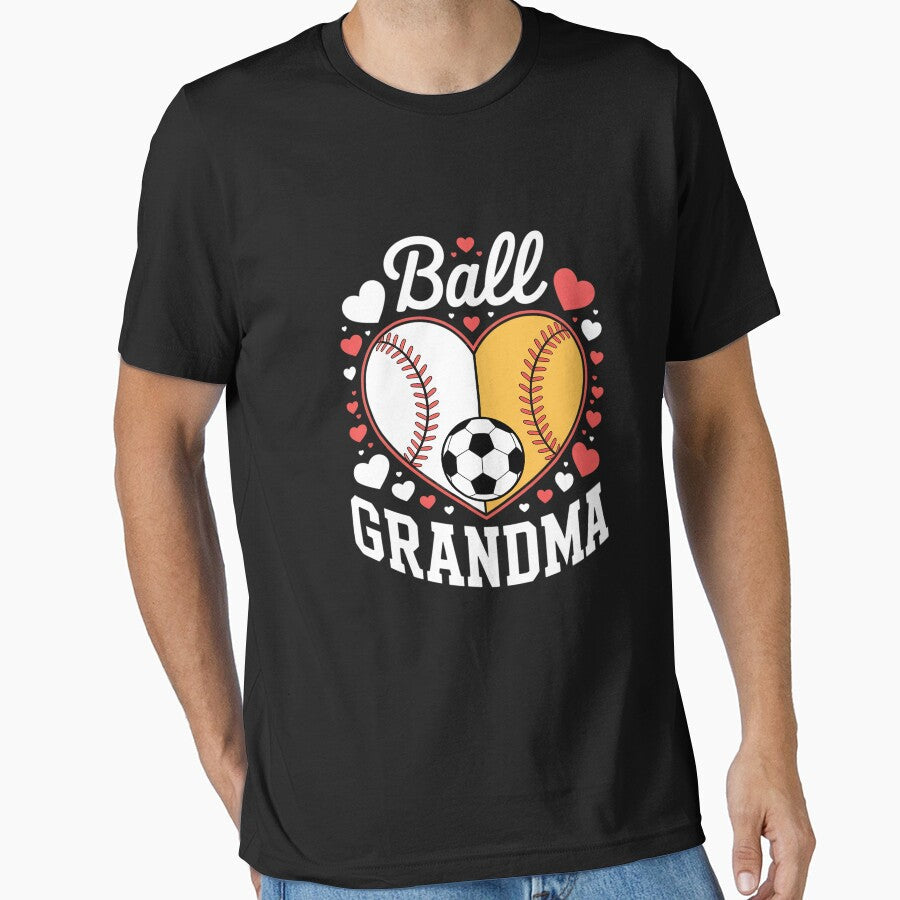 Ball Grandma Funny Baseball Softball Soccer by - Adult & Kids T-Shirts, Sweatshirts & Hoodies apparel design preview 1