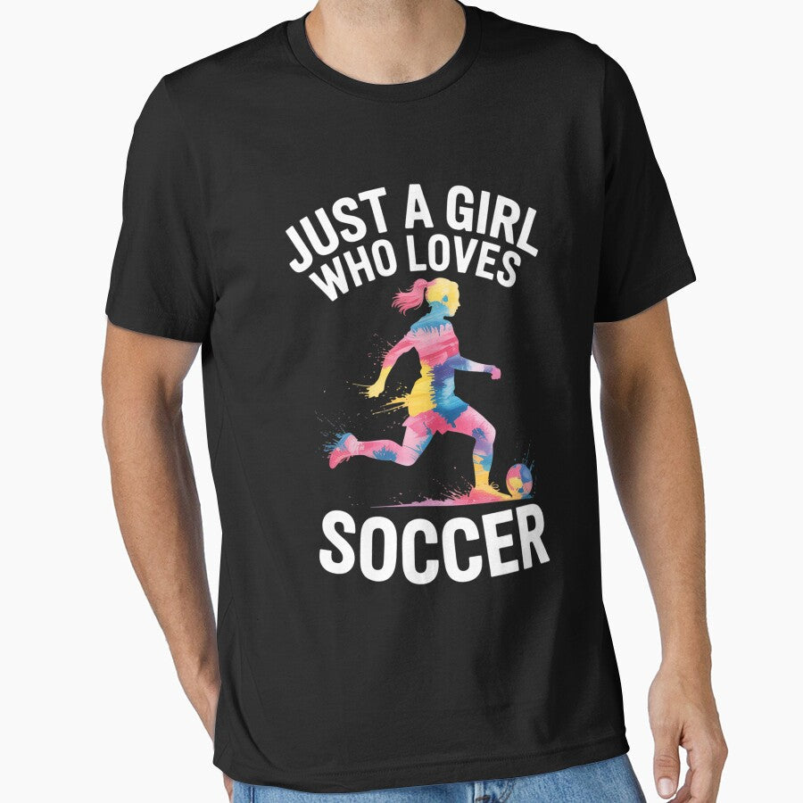 Just A Girl Who Loves Soccer by chaeningplan - Adult & Kids T-Shirts, Sweatshirts & Hoodies apparel design preview 1