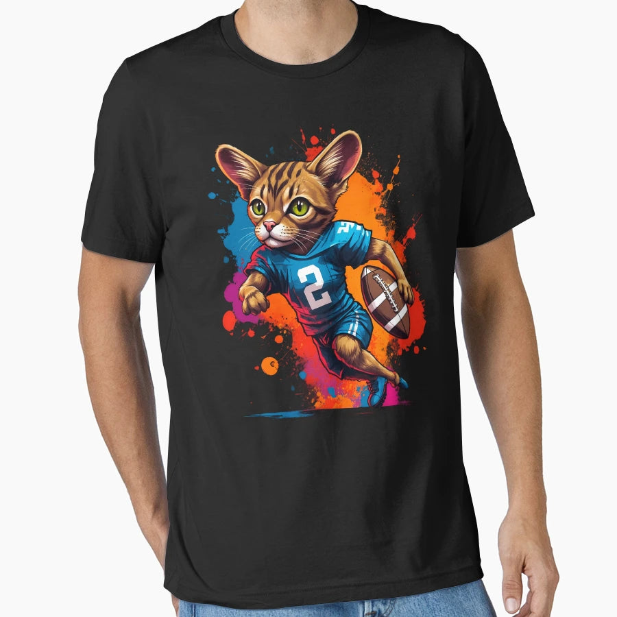 Shorthair Cat Playing American T-Shirt - Casual Everyday Wear for Adults - T-Shirt, Sweatshirt, Hoodie