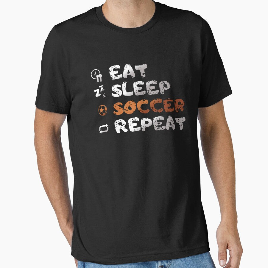 Eat, sleep, soccer, repeat by GONZZA - Adult & Kids T-Shirts, Sweatshirts & Hoodies apparel design preview 1