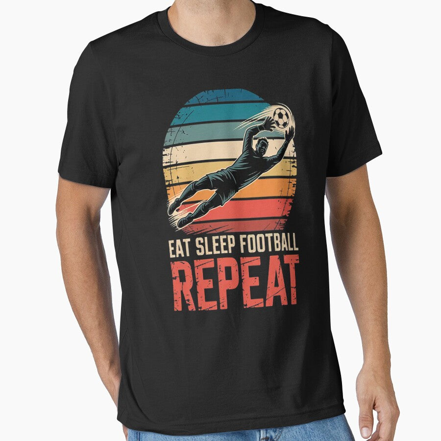 Eat Sleep Football Repeat by brinbotty - Adult & Kids T-Shirts, Sweatshirts & Hoodies apparel design preview 1