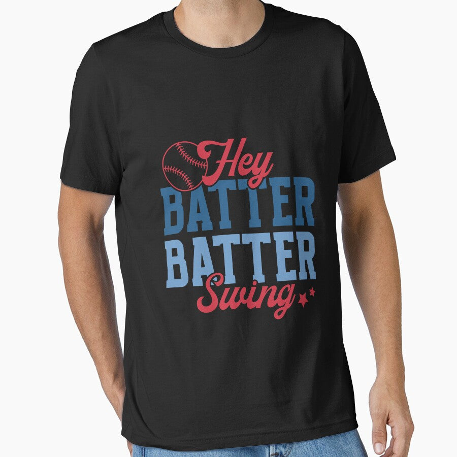 Hey Batter swing Baseball Sideline Social Club - Adult & Kids T-Shirts, Sweatshirts & Hoodies apparel design preview 1