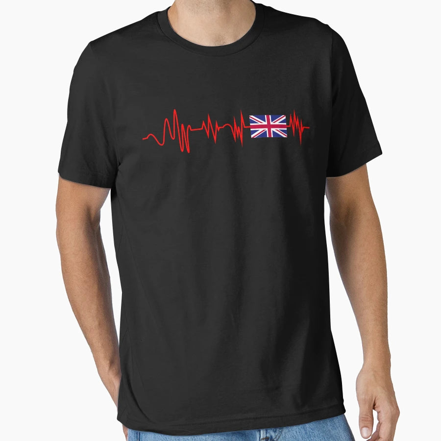 Funny Heartbeat Britain Product T-Shirt - Casual Everyday Wear Unisex - T-Shirt, Sweatshirt, Hoodie