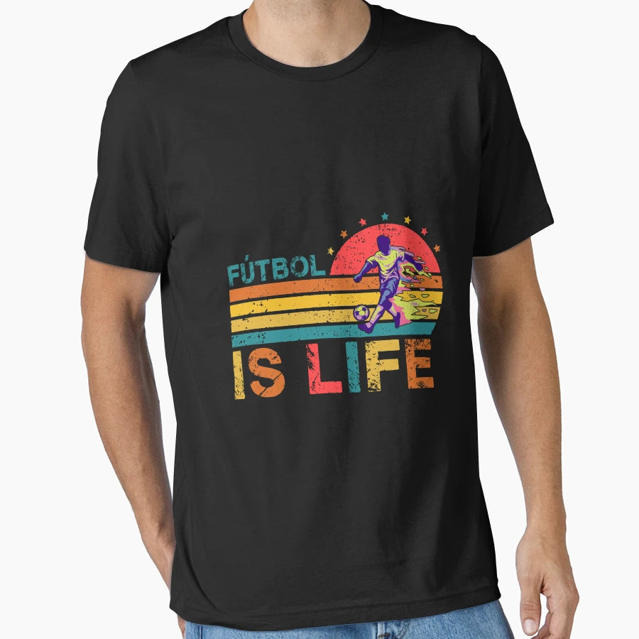 Futbol Is Life Soccer Gift Funny T-Shirt - Aesthetic Graphic Men Women - T-Shirt, Sweatshirt, Hoodie