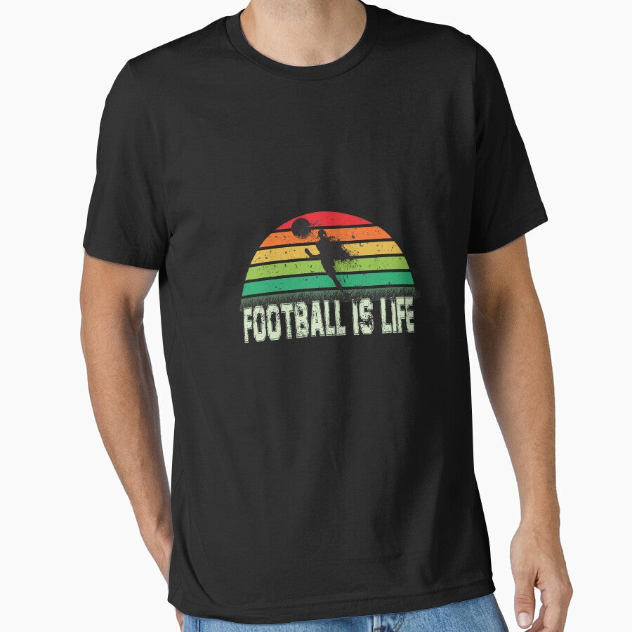 FOOTBALL IS LIFE gift boys, vintage, retro design by - Adult & Kids T-Shirts, Sweatshirts & Hoodies apparel design preview 1