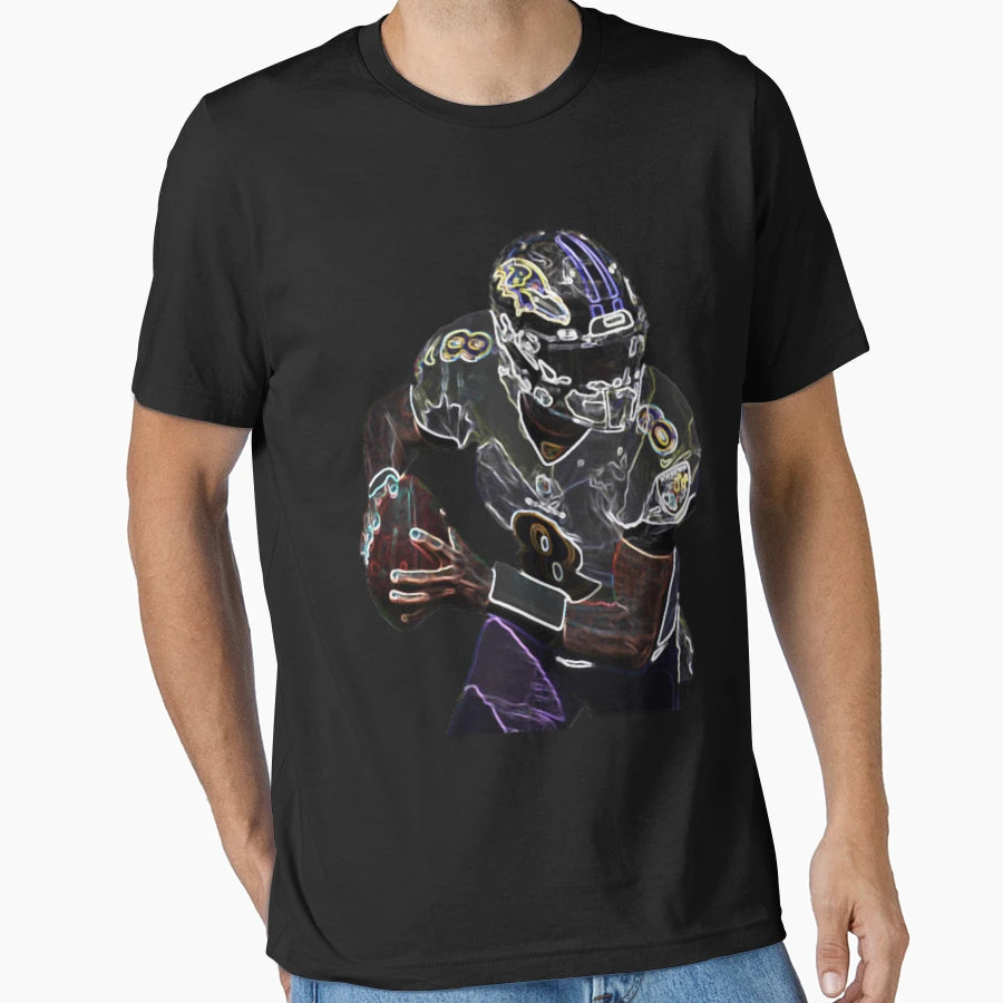Lamar Jackons Raven Fan Art T-Shirt - Aesthetic Graphic Unisex - T-Shirt, Sweatshirt, Hoodie