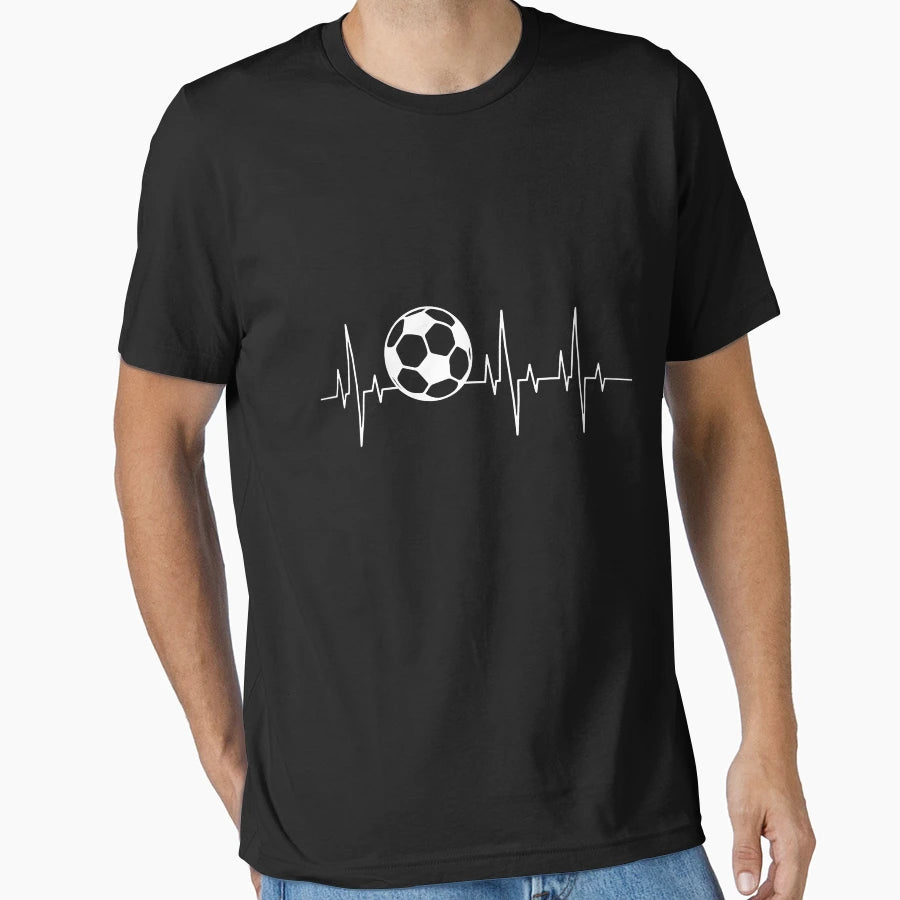 Soccer Heartbeat Basic Love Soccer T-Shirt - Minimalist Print Men Women - T-Shirt, Sweatshirt, Hoodie