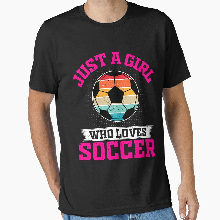 Just a Girl Who Loves Soccer Go USA! by netdota - Adult & Kids T-Shirts, Sweatshirts & Hoodies apparel design preview 1