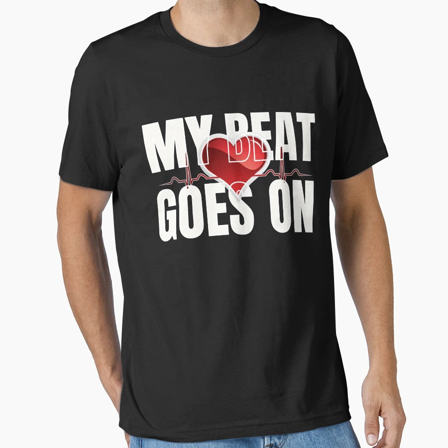 My Beat Goes Heart Surgery Hearts T-Shirt - Trendy Graphic Men Women - T-Shirt, Sweatshirt, Hoodie
