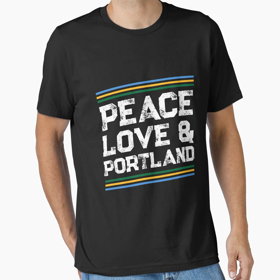Awesome 1960S Peace Love Portland Oregon T-Shirt - Minimalist Print Unisex - T-Shirt, Sweatshirt, Hoodie