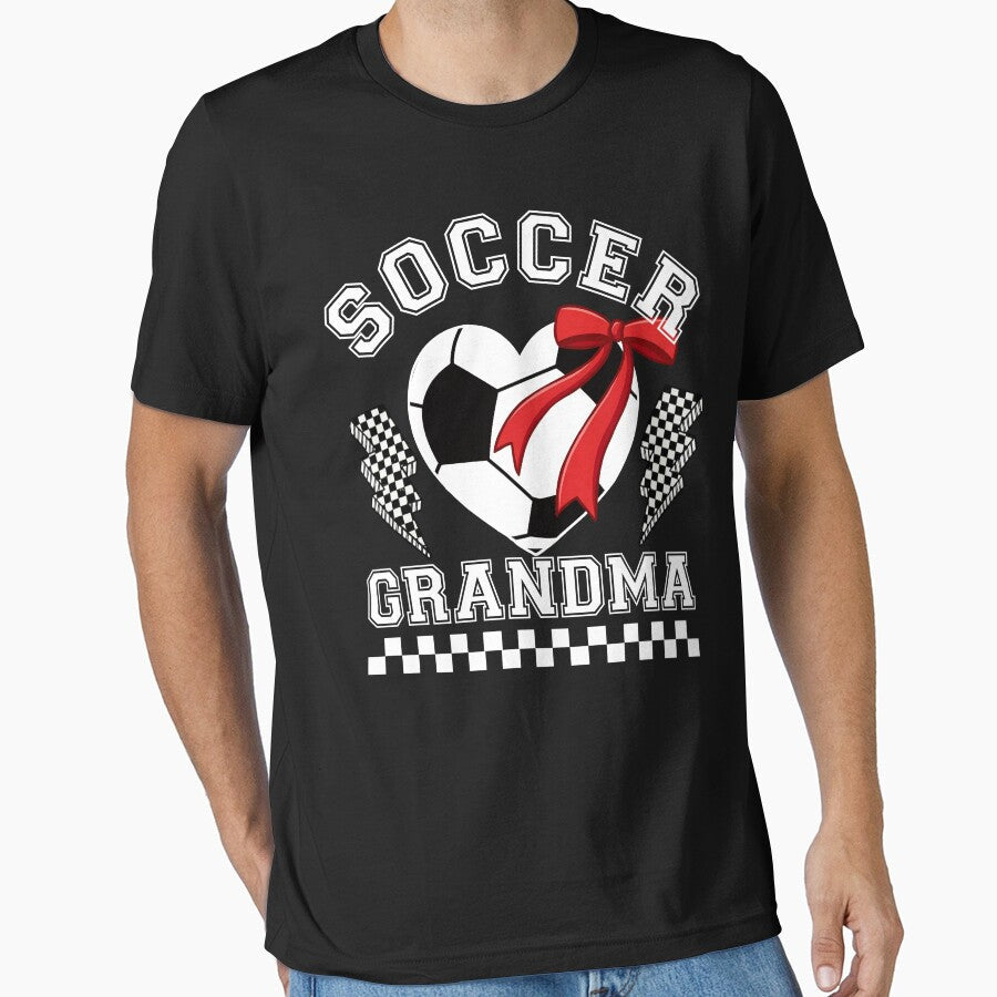 Soccer Grandma Heart Bow by LarryMBrown - Adult & Kids T-Shirts, Sweatshirts & Hoodies apparel design preview 1