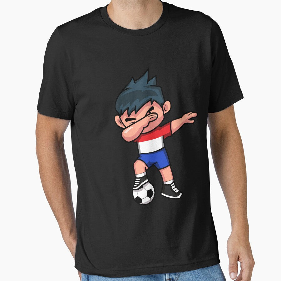 Soccer Boy Dabbing Netherlands by melsens - Adult & Kids T-Shirts, Sweatshirts & Hoodies apparel design preview 1