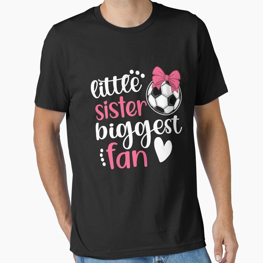 Little Sister Biggest Fan Soccer Girl by tamara-art - Adult & Kids T-Shirts, Sweatshirts & Hoodies apparel design preview 1