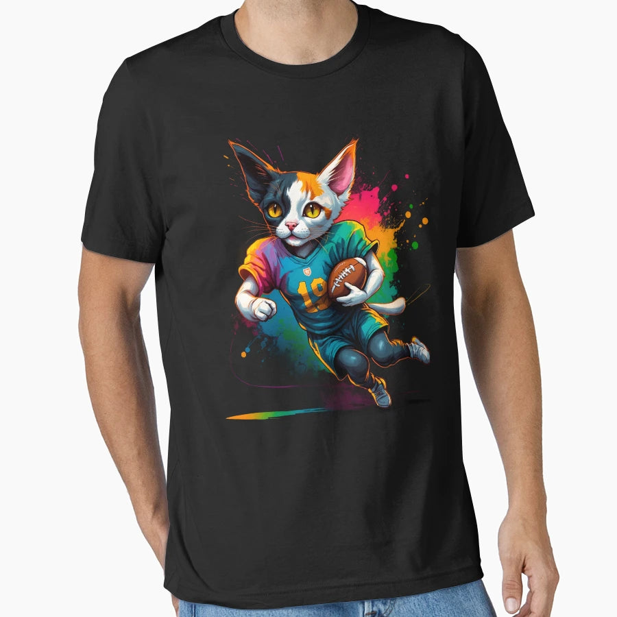 Shorthair Calico Cat Playing American T-Shirt - Trendy Graphic Men Women - T-Shirt, Sweatshirt, Hoodie
